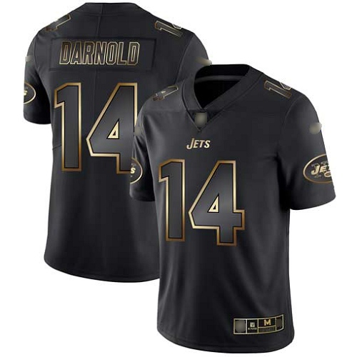 New York Jets Limited Black Gold Men Sam Darnold Jersey NFL Football #14 Vapor Untouchable->nfl t-shirts->Sports Accessory